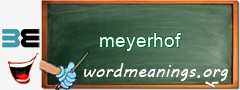 WordMeaning blackboard for meyerhof